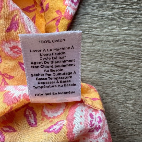 Talbots Floral Button Down Shirt - Orange and Pink Cotton Sz Large - Picture 7 of 8
